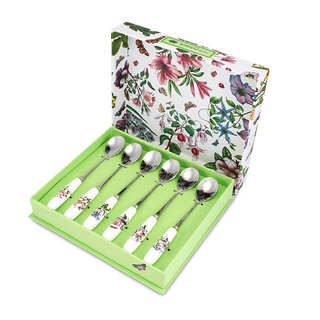 PORTMEIRION 波特玫琳恩 經典植物園系列 茶匙組 陶瓷不鏽鋼, 茶匙 + 禮盒, 1盒