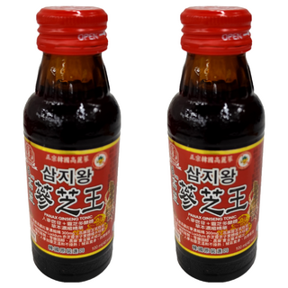GINSENG 金蔘 6年根高麗蔘芝王禮盒 Set 人蔘皂苷1420mg 多醣體148mg 韓國高麗蔘, 100ml, 2盒