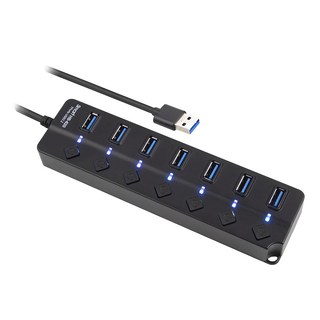 INTOPIC 廣鼎 USB3.2 7孔高速集線器 HB-620 100cm長線設計 獨立開關及指示燈, 1個