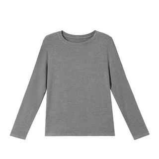 簡約風溫暖棉棉打底衫 長袖圓領內搭上衣 親膚透氣舒適打底, 均碼, 韓系灰, 1件