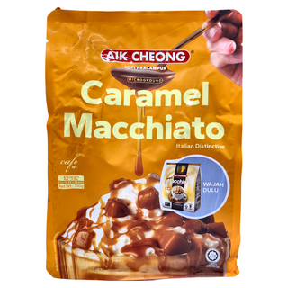 AIK CHEONG 益昌 南洋風文藝館 微磨咖啡 四合一 焦糖瑪奇朵風味 300g, 25g, 12包, 1袋