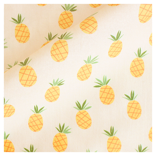 REUHOME DTP布料 黃色鳳梨款 100%純棉, 1碼(110*90cm), 1條