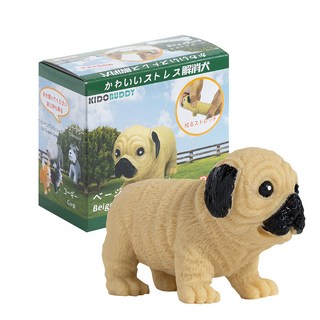 KIDO BUDDY 紓壓犬 米色巴哥犬 8.5 x 4.5 x 6cm, 療癒小物, 辦公室擺設, 交換禮物, 1盒