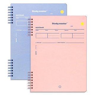 munid It Spring 左翻B5單字筆記本, 藍色 + 粉色, 2本