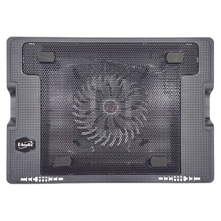 E-books C4 大風扇五段高低調整筆電散熱座 適用於7-15吋筆記型電腦 金屬網面 有效散熱 靜音風扇, 黑色, 1個