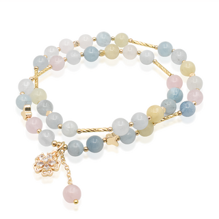 Selene 七彩摩根石雙圈手鍊，花朵吊飾, 73