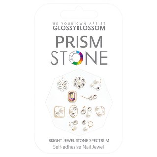 GLOSSYBLOSSOM Prism Stone 寶石美甲裝飾貼紙, Bright Jewel Stone Spectrum 自黏式美甲寶石, 荷花款, 1組