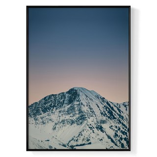 皚皚雪山 藝術畫 4種可選框色, 黑色
