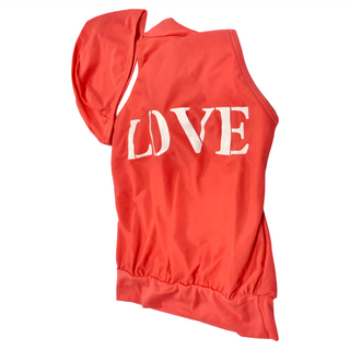 Summer love 夏之戀 大女長版上衣 LOVE印花 尼龍80%, 紅色