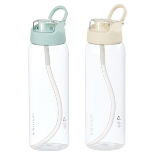 Hiromimi TRITAN 隨身水瓶 2個, 米白 + 藍色, 1L, 1組