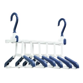 aisen 六連伸縮曬衣架, 白色 + 藍色