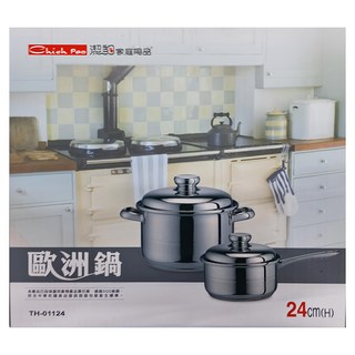 潔豹 歐洲鍋 24cm(H) 6.5L 容量 304 18-8 不銹鋼材質, 銀色, 1盒