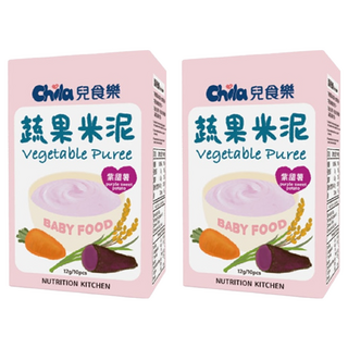 Chila 兒食樂 蔬果米泥, 台灣在地食材 獨立小包裝 質地細緻易吞嚥, 120g, 2盒