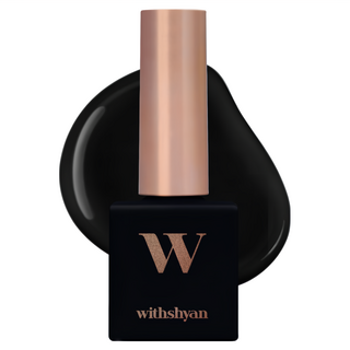 withshyan 彩色美甲凝膠 深色飽和, W06 Ink black 墨黑, 10g, 1件