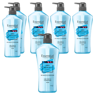 Essential 逸萱秀 瞬效鎖水系列 清爽防油光洗髮精 0矽靈添加 適合髮根泛油、髮尾乾燥髮, 700ml, 6瓶