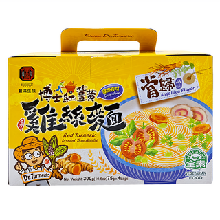 豐滿生技 博士 紅薑黃雞絲麵 當歸風味 素食 (75克x4入), 300g, 1盒