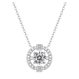 CF Diamond 項鍊 莫桑鑽 D色FL淨度 3EX切工 S925純銀, 1克拉, B0206 命運之輪
