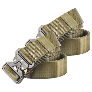 多功能工裝戰術腰帶 (2入) 尼龍鋅合金材質, 軍綠, 扣頭6.5 x 5cm 帶身125 x 3.8cm