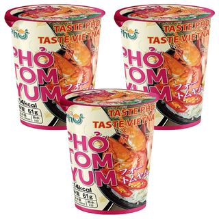 KING PHO 王麵河粉 酸辣蝦湯風味 61g, 3入