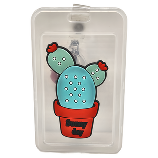 SY 可愛證件夾，塑膠金屬材質，3個入, 多肉仙人掌, 不適用