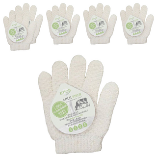 KEYTOSS 詰朵斯 RE6702 沐浴手套 北海道生乳, 白色, 1個裝, 6個