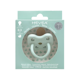 HEVEA 彩色丹麥橡膠安撫奶嘴 100%天然橡膠材質, 0-3個月, Mellow Mint, 1個