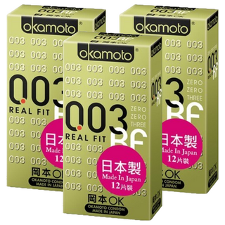 okamoto 岡本 衛生套 003 REAL FIT, 12入, 3盒