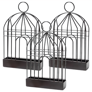 百貨King 北歐風鳥籠蚊香架 3個 通風安全 灰燼不落地, 12.5 x 4 x 21.5cm, 黑色