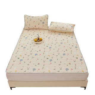 寢室安居 冰絲涼感乳膠涼蓆墊, 春野調, 涼墊 + 枕套 2個
