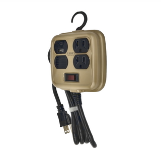 MAX STAR 太星電工 一開二插PD20W工業風延長線 Type A+Type C 二種接孔 沙棕色 帶掛勾, 1.8m, 1個