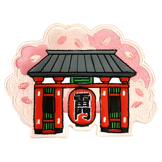 A-ONE 匯旺 地標造型刺繡, 7.5 x 6 CM, 台灣製, NO.219 日本 Q版 雷門, 1個