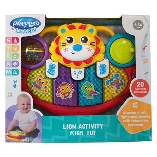 playgro 培高 手推車活力獅小鋼琴，20首趣味音樂, 1盒, 24 x 28 x 7.5cm