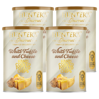 HUNTER'S gourmet 亨特 手工洋芋片 白松露&起司味, 150g, 100%葵花油手工烹調, 4罐