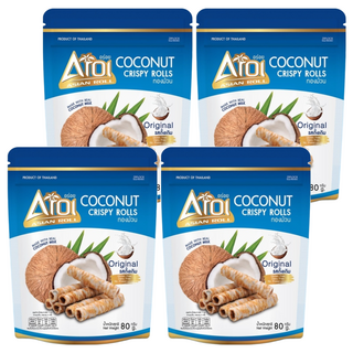 AROI 椰子脆捲 原味, 4包, 80g