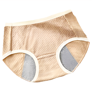 5A石墨烯抗菌加寬加大防漏生理內褲, 淺咖色