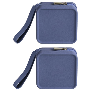 aibo 時尚萬用矽膠收納包 方型行動電源適用 10x10x3.5cm, 海軍藍, 2個