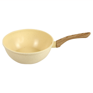 LMG 日式不沾炒鍋 香草系列 無蓋, 1個, 米色, 20cm