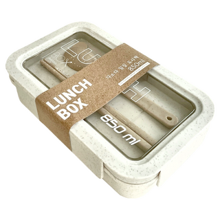 Dasoda 環保長方形便當盒 850ml, 小麥色, 1個