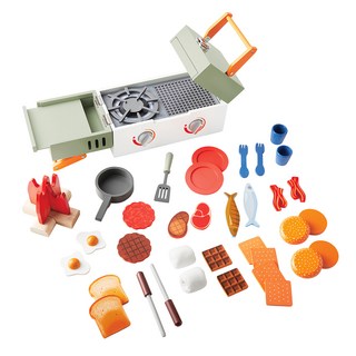 Teamson Kids 木製露營食物玩具組, 36件組, 適用於3歲以上兒童, 1組, 野餐露營 多色