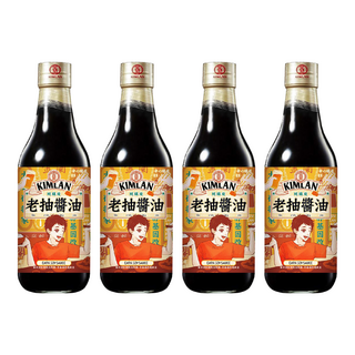 KIMLAN 金蘭 老抽醬油, 適用於紅燒、燜煮，可調拌蒸魚、海鮮, 590ml, 4瓶