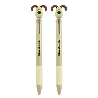 粉紅色的腳 華萊士與高飛狗公仔三色原子筆 0.7mm, 米色, 2支