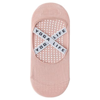 NicoFun 愛定做 交叉彈力帶止滑女襪 夏薄款 FYK24YOGA02 22~24.5cm, 粉