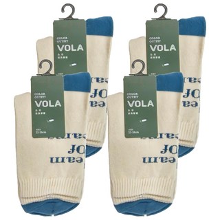 VOLA 維菈 百搭撞色英文長襪 4雙