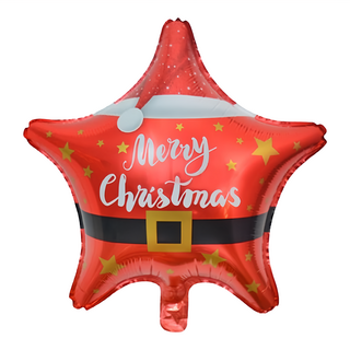 葉子小舖 聖誕節氣球 立體氣球 一般 聖誕老人五角星, 50入