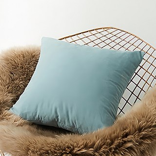 菓拉小舖 莫蘭迪舒心絨抱枕枕套 45 x 45cm 藍灰色 柔軟舒適