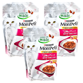 MonPetit 貓倍麗 成貓乾糧, 海洋魚高纖化毛配方, 1.36kg, 3袋