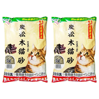 IRIS OHYAMA 愛麗思歐雅瑪 松木貓砂, 5L, 2袋, 木炭