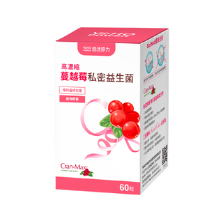 悠活原力 蔓越莓私密益生菌, 0.4g, 60顆, 1盒