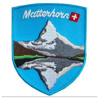 A-ONE 匯旺 地標造型刺繡 7.5 x 6 CM 台灣製, NO.192 瑞士 馬特洪峰 湖倒影, 1個