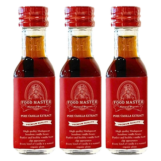 FOOD MASTER 大師食品 馬達加斯加波本純香草精, 30ml, 天然香草莢及酒精, 3罐